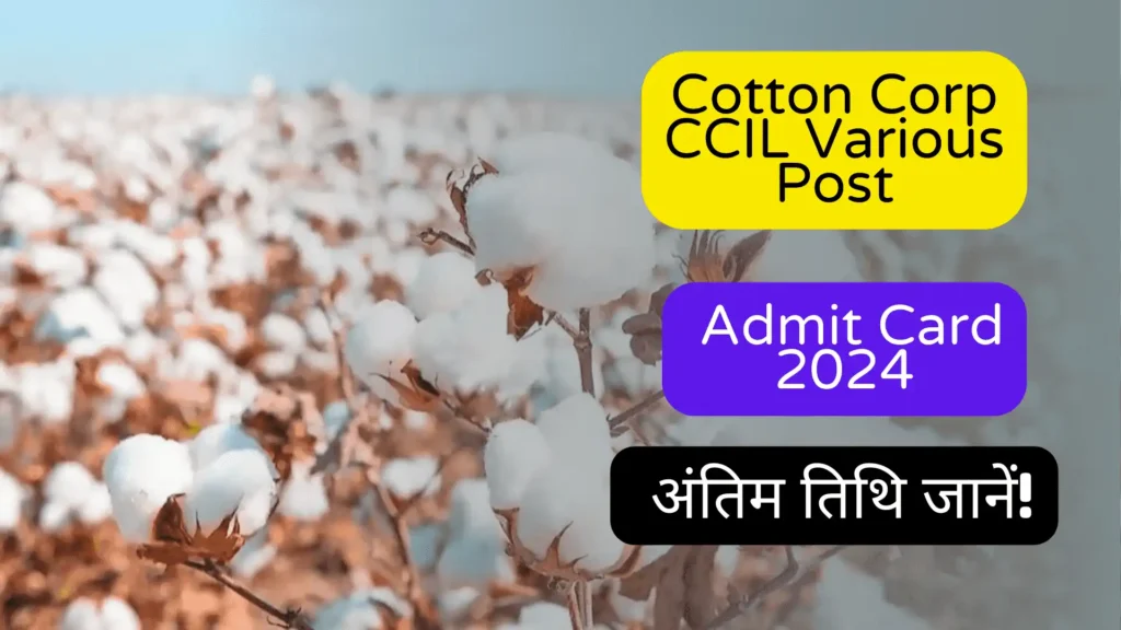 Cotton Corp CCIL Various Post Admit Card 2024