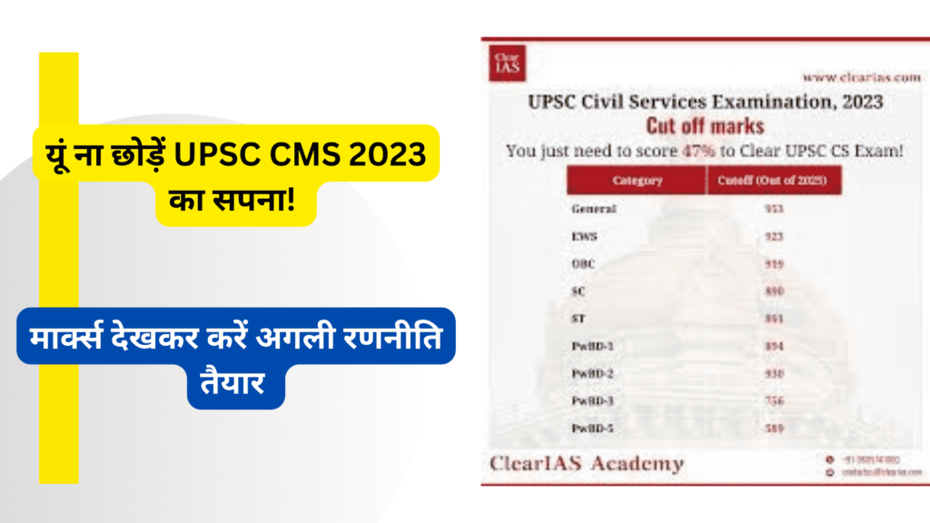 UPSC CMS 2023 Marks (Not Qualified Candidate)